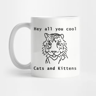 Cool Tiger Black Line Drawing Mug